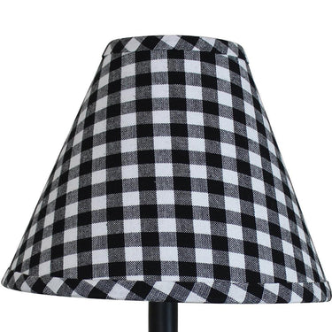Heritage House Check - Black & Cream Lampshade 10 Inch Regular Clip 0R640011 - The Fox Decor